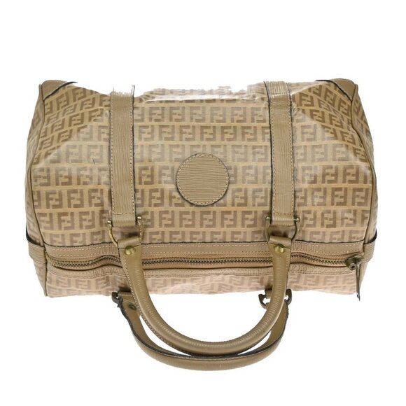 FENDI Logo Zucchino Travel Hand Bag Coating Canvas Leather Brown GHW 68KB162 - Picture 5 of 15